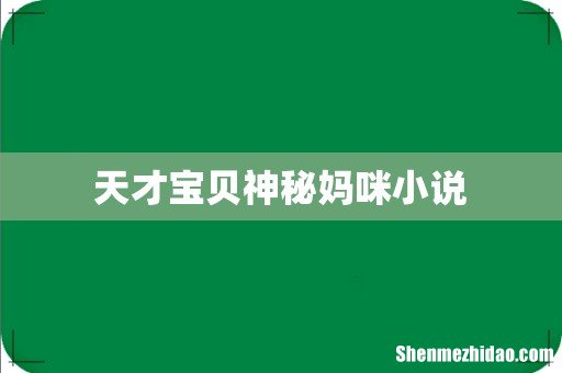 天才宝贝神秘妈咪小说