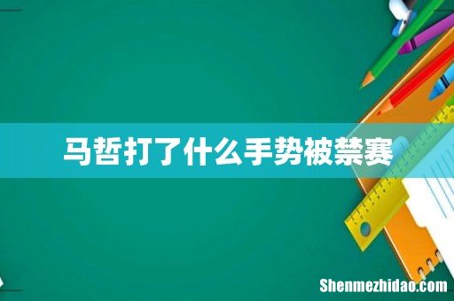 马哲打了什么手势被禁赛