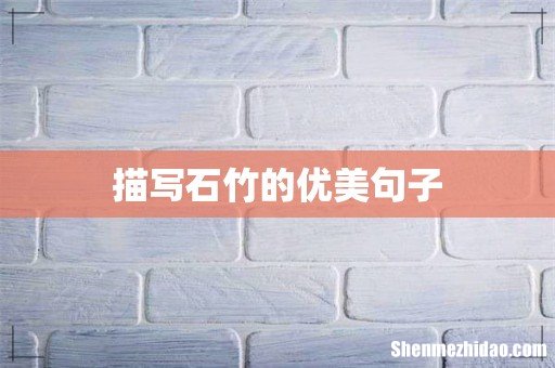 描写石竹的优美句子