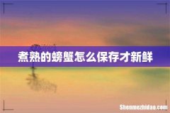 煮熟的螃蟹怎么保存才新鲜