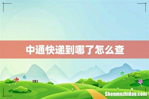 中通快递到哪了怎么查