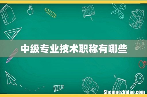 中级专业技术职称有哪些