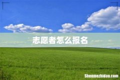 志愿者怎么报名