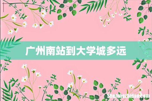 广州南站到大学城多远