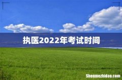 执医2022年考试时间