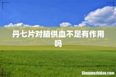 丹七片对脑供血不足有作用吗