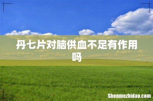 丹七片对脑供血不足有作用吗