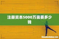 注册资本5000万需要多少钱