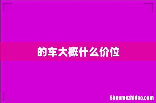 的车大概什么价位