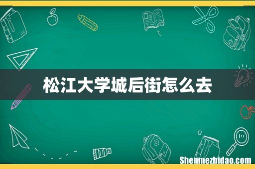 松江大学城后街怎么去