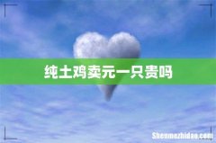 纯土鸡卖元一只贵吗