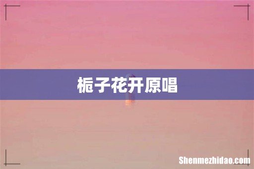 栀子花开原唱