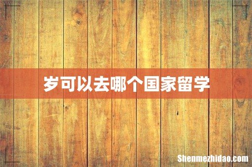 岁可以去哪个国家留学