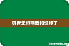 勇者无惧荆棘和谁睡了