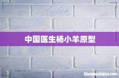 中国医生杨小羊原型