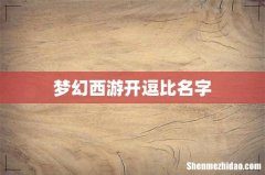 梦幻西游开逗比名字