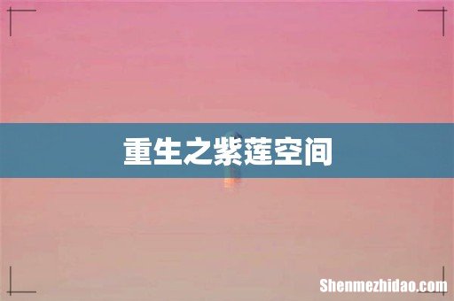 重生之紫莲空间