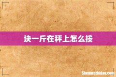 块一斤在秤上怎么按