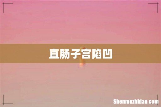 直肠子宫陷凹