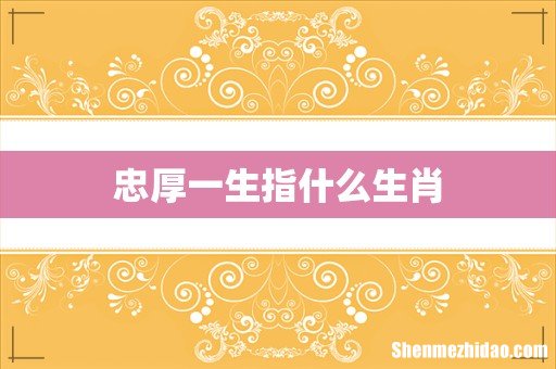 忠厚一生指什么生肖
