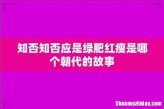 知否知否应是绿肥红瘦是哪个朝代的故事