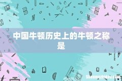 中国牛顿历史上的牛顿之称是
