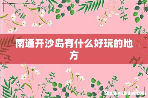 南通开沙岛有什么好玩的地方