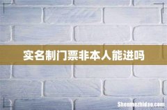 实名制门票非本人能进吗
