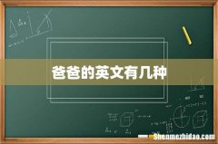 爸爸的英文有几种