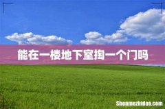 能在一楼地下室掏一个门吗