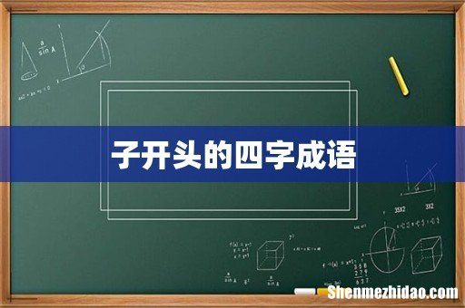 子开头的四字成语