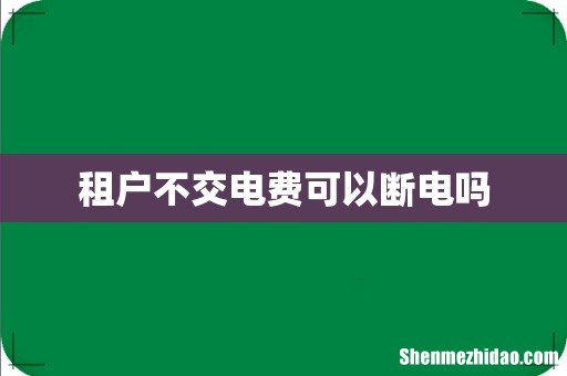 租户不交电费可以断电吗