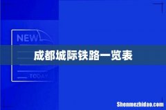 成都城际铁路一览表
