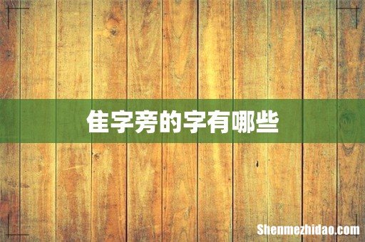 隹字旁的字有哪些