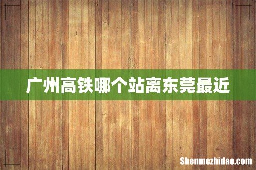 广州高铁哪个站离东莞最近