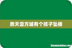昨天壹方城有个孩子坠楼