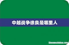 中越战争徐良是哪里人
