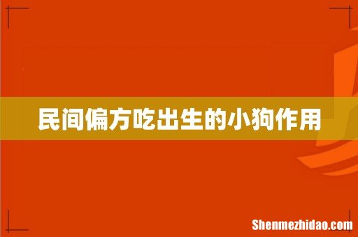 民间偏方吃出生的小狗作用