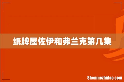 纸牌屋佐伊和弗兰克第几集