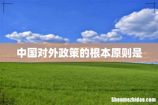 中国对外政策的根本原则是