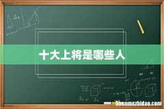 十大上将是哪些人