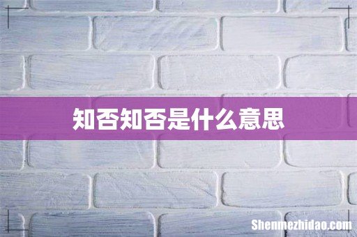 知否知否是什么意思