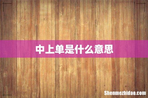 中上单是什么意思