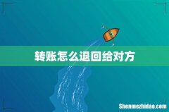 转账怎么退回给对方
