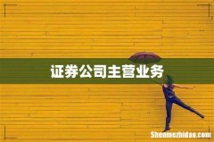 证券公司主营业务