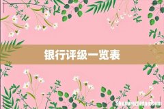 银行评级一览表