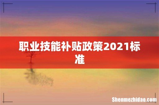 职业技能补贴政策2021标准