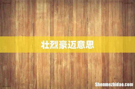 壮烈豪迈意思