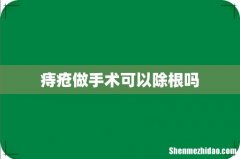 痔疮做手术可以除根吗