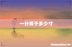 一分等于多少寸